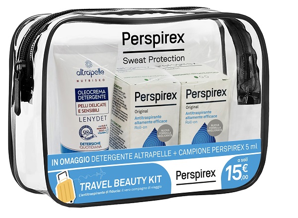 PERSPIREX ROLL ON ORIGINAL TRAVEL KIT ROLL ON ORIGINAL 20 ML+ 5 ML + 1 DETERGENTE ALTRAPELLE OMAGGIO - Farma Nice