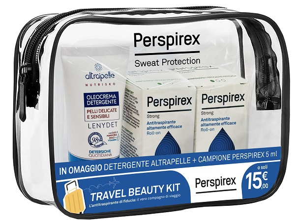 PERSPIREX ROLL ON STRONG TRAVEL KIT ROLL ON STRONG 20 ML + 5 ML + 1 DETERGENTE ALTRAPELLE 50 ML OMAGGIO - Farma Nice
