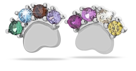 MJ POST 492 ORECCHINO DEFINITIVO MEDICAL JEWELS ORME CON ZIRCONI MULTICOLOR - Farma Nice
