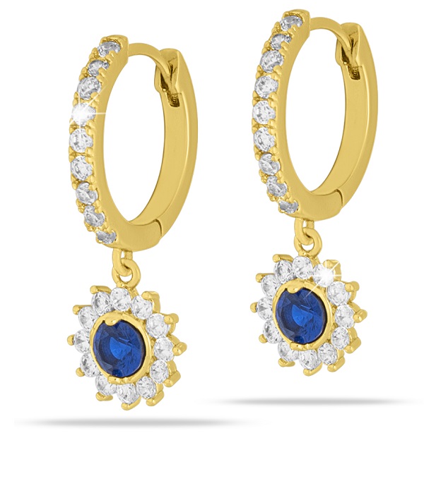 MJ POST 494 ORECCHINO DEFINITIVO MEDICAL JEWELS ZIRCONE BLU PENDENTE - Farma Nice