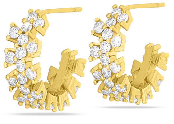 MJ POST 496 ORECCHINO DEFINITIVO MEDICAL JEWELS MULTIZIRCONI GOLD - Farma Nice