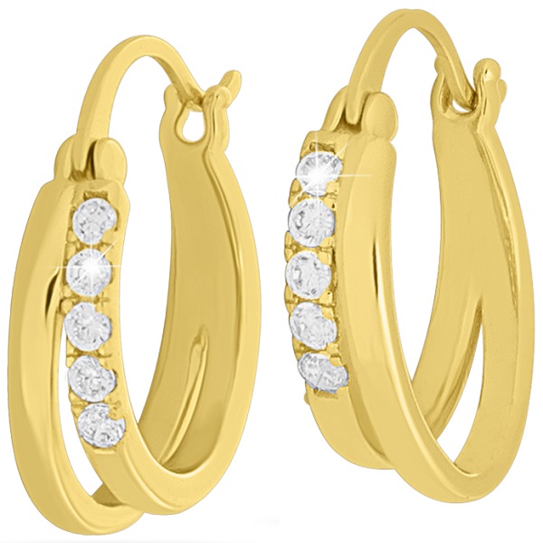 MJ POST 498 ORECCHINO DEFINITIVO MEDICAL JEWELS DOPPIO CERCHIO ORO - Farma Nice