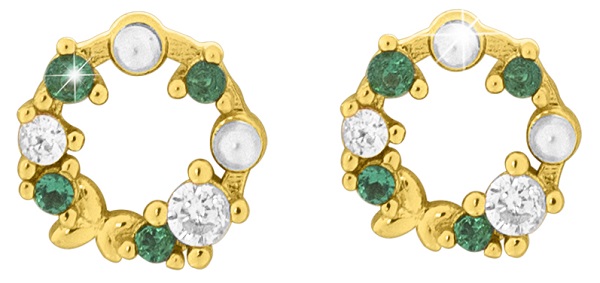 MJ POST 503 ORECCHINO DEFINITIVO MEDICAL JEWELS CERCHIO A LOBO CON PERLE E ZIRCONI - Farma Nice