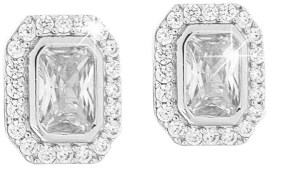 MJ POST 504 ORECCHINO DEFINITIVO MEDICAL JEWELS PIETRA RETTANGOLO ARGENTO - Farma Nice