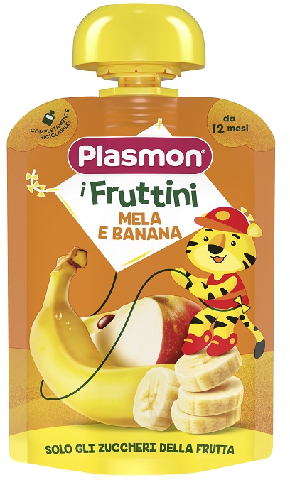 PLASMON OMOGENEIZZATO POUCH MELA BANANA 130 G - Farma Nice