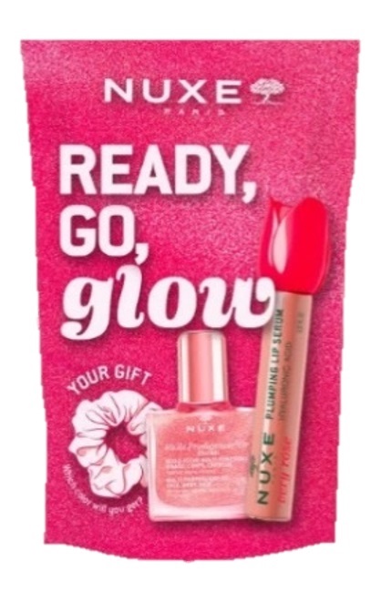 NUXE GLOW ON THE GO PINK 1 VERY ROSE PLUMPING LIP SERUM + 1 HUILE PRODIGIEUSE OR FLORALE 10 ML - Farma Nice