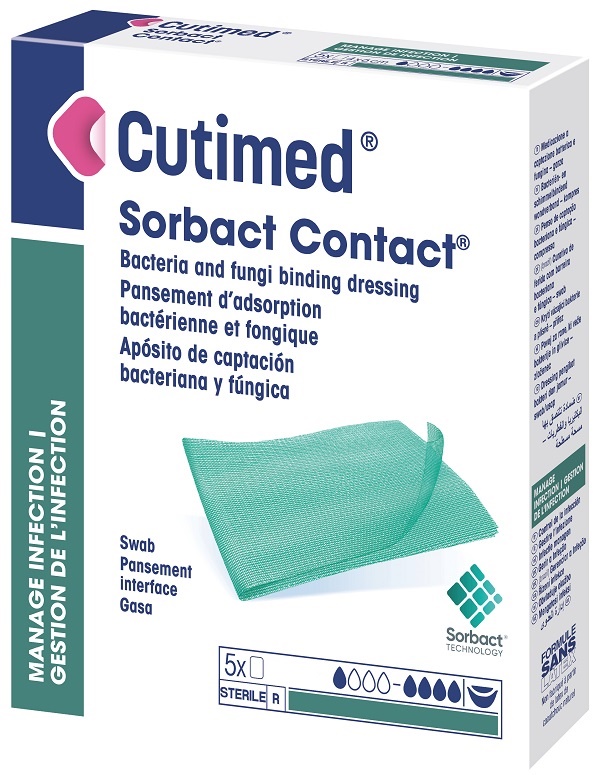 MEDICAZIONE IDROFOBICA CUTIMED SORBACT CONTACT 7X9 CM 5 PEZZI - Farma Nice