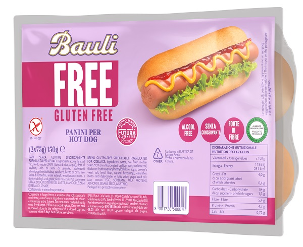BAULI FREE PANINI HOT DOG 2 PEZZI DA 75 G - Farma Nice