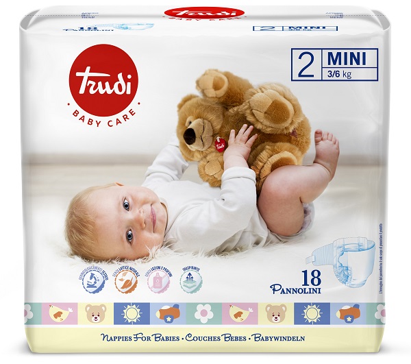 TRUDI BABY CARE PANNOLINO PER BAMBINI MINI 3/6KG 18 PEZZI - Farma Nice