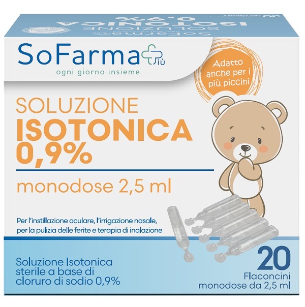 SOLUZIONE SALINA 0,9% 20 FLACONI 2,5 ML SOFARMAPIU' - Farma Nice