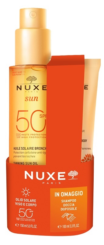 NUXE SUN OLIO SPF50 150 ML + SHAMPOO DOCCIA DOPOSOLE 100 ML - Farma Nice