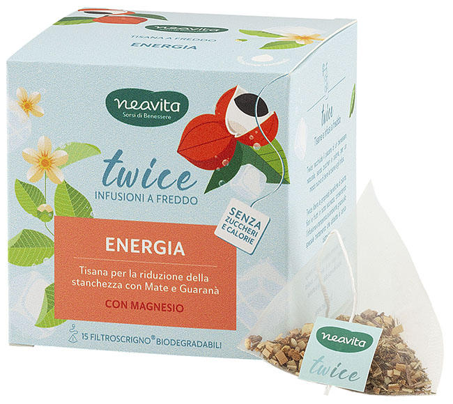 NEAVITA INFUSO TWICE ENERGIA MATE GUARANA' + MAGNESIO 15 FILTRI - Farma Nice
