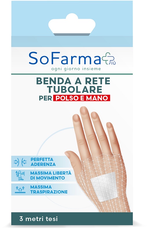 BENDA A RETE TUBOLARE SOFARMAPIU' PER POLSO E MANO 3 METRI TESI - Farma Nice