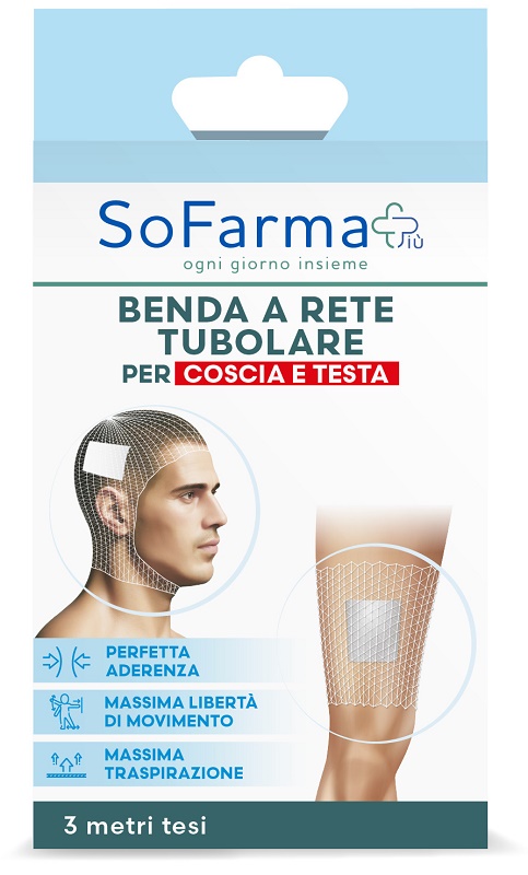 BENDA A RETE TUBOLARE SOFARMAPIU' PER COSCIA E TESTA 3 METRI TESI - Farma Nice