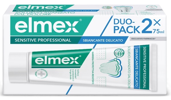 ELMEX SENSITIVE PROFESSIONAL WHITENING DENTIFRICIO DUO PACK 2 TUBI DA 75 ML - Farma Nice