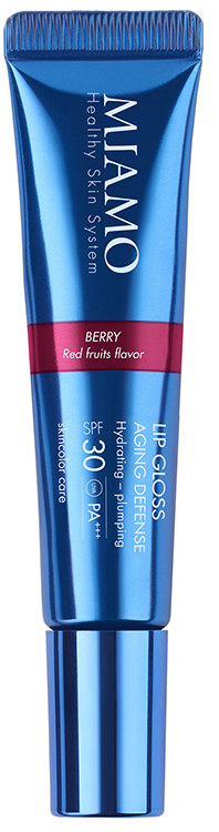 MIAMO SKINCOLOR CARE LIP GLOSS AGING DEFENSE SPF 30+ BERRY RED FRUITS FLAVOR 15 ML - Farma Nice