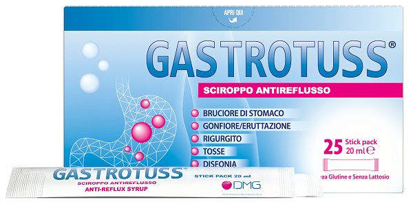 GASTROTUSS 25 STICK PACK DA 20 ML SCIROPPO ANTIREFLUSSO - Farma Nice
