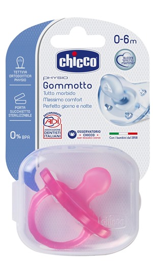CHICCO GOMMOTTO IN SILICONE GIRL 0-6 MESI 1 PEZZO - Farma Nice