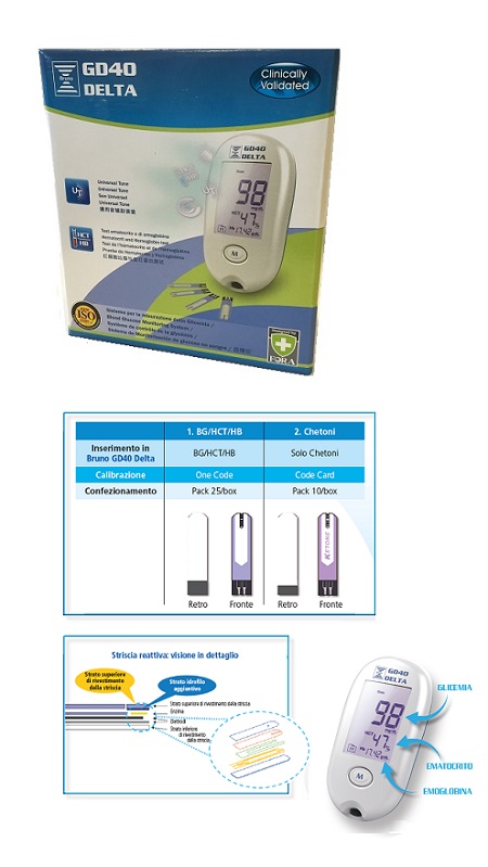 STRUMENTO PER MISURAZIONE GLICEMIA BRUNO GD40 DELTA - Farma Nice