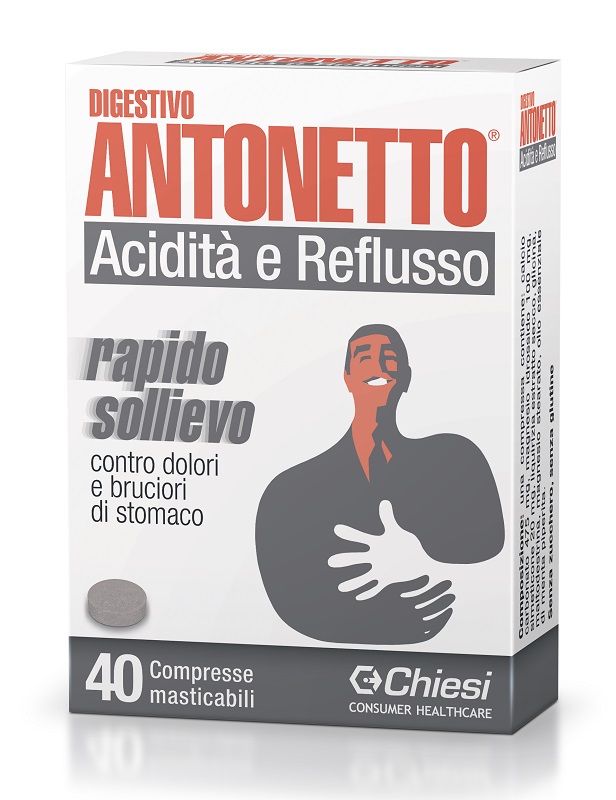 DIGESTIVO ANTONETTO ACIDITA' E REFLUSSO 40 COMPRESSE MASTICABILI - Farma Nice
