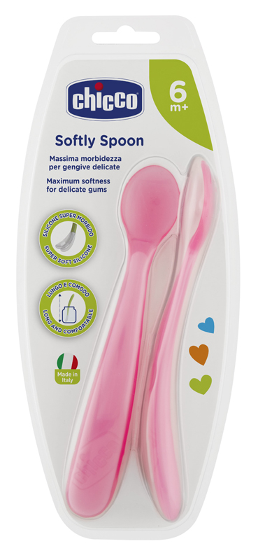 CHICCO CUCCHIAIO SILICONE FEMMINILE BI PACK 6M+ - Farma Nice