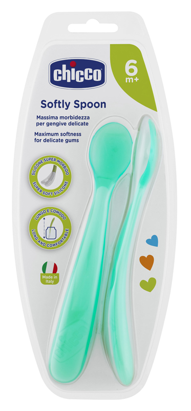 CHICCO CUCCHIAIO SILICONE MASCHILE BI PACK 6M+ - Farma Nice
