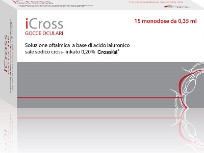 ICROSS SOLUZIONE OFTALMICA ACIDO IALURONICO CROSS-LINKATO 0,2% 15 MONODOSI DA 0,35 ML - Farma Nice