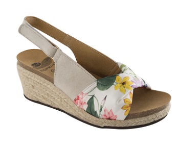 MINDY SUEDE+TEXTILE WOMENS BONE/FLOWER FANTASY 39 - Farma Nice