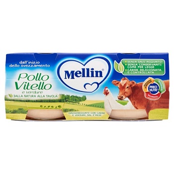 MELLIN OMOGENEIZZATO POLLO VITELLO CON VERDURE 2 X 80 G - Farma Nice