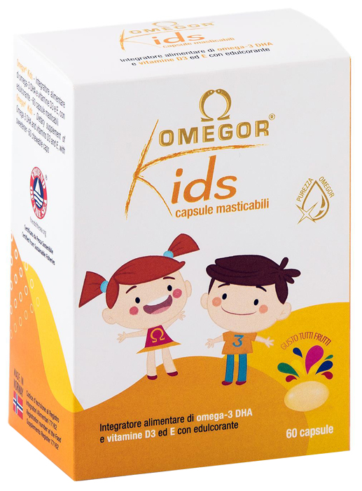 OMEGOR KIDS 60 CAPSULE MASTICABILI - Farma Nice