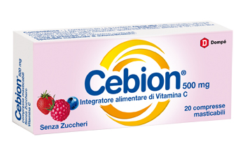 CEBION MASTICABILE SENZA ZUCCHERO VITAMINA C 500 MG 20 COMPRESSE - Farma Nice