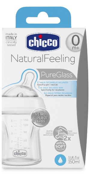 CHICCO BIBERON NATURALFEELING VETRO 0M+ 150 ML - Farma Nice