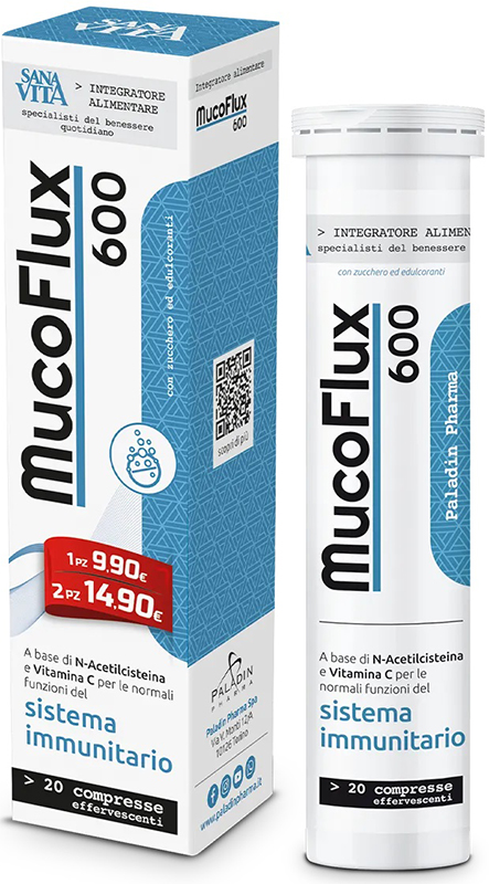 SANAVITA MUCOFLUX 600 20 CAPSULE EFFERVESCENTI - Farma Nice