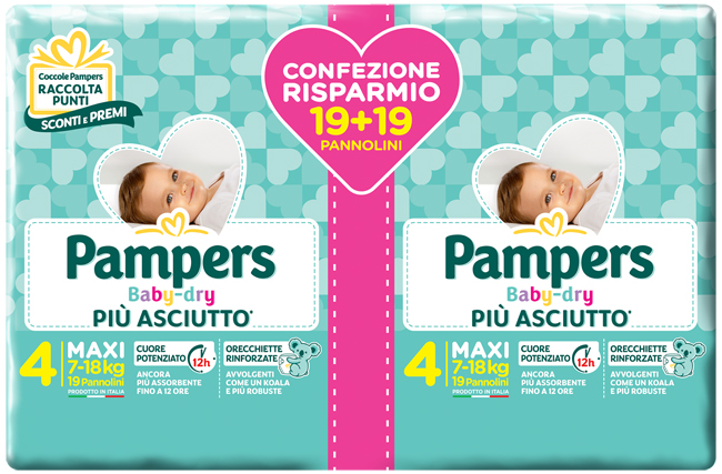 PAMPERS BABY-DRY DUO DWCT MAXI 38 PEZZI - Farma Nice