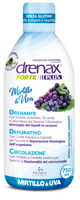 DRENAX FORTE PLUS ORIGINALE CON MIRTILLO E UVA 750 ML - Farma Nice
