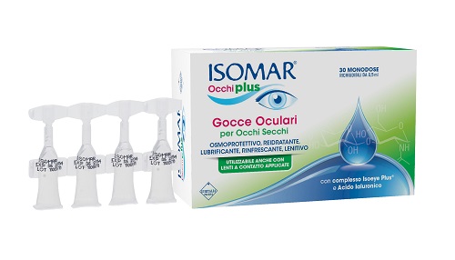 ISOMAR OCCHI PLUS GOCCE OCULARI PER OCCHI SECCHI ALL'ACIDO IALURONICO 0,25% 30 FLACONCINI MONODOSE - Farma Nice
