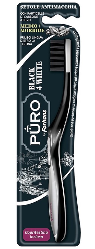 FORHANS SPAZZOLINO BLACK4WHITE SETOLE CARBONE - Farma Nice