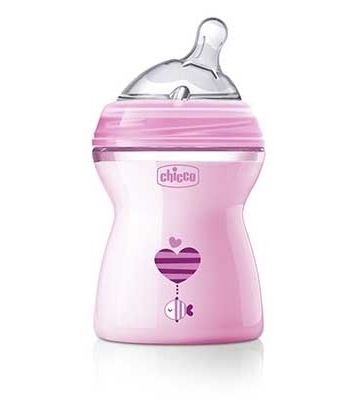 CHICCO BIBERON NATFEEL 2M+ GIRL 250 ML - Farma Nice