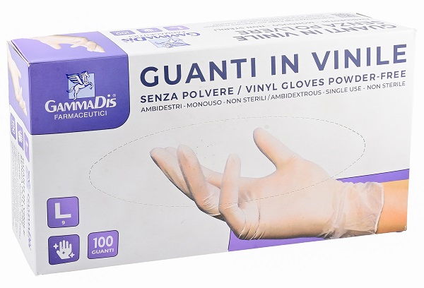 GUANTI VINILE SENZA POLVERE LARGE 100 PEZZI GAMMADIS - Farma Nice
