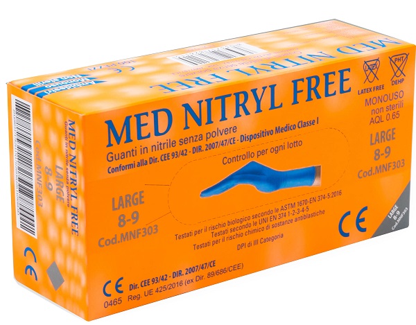 GUANTI NITRILE SENZA POLVERE LARGE 100 PEZZI GAMMADIS - Farma Nice
