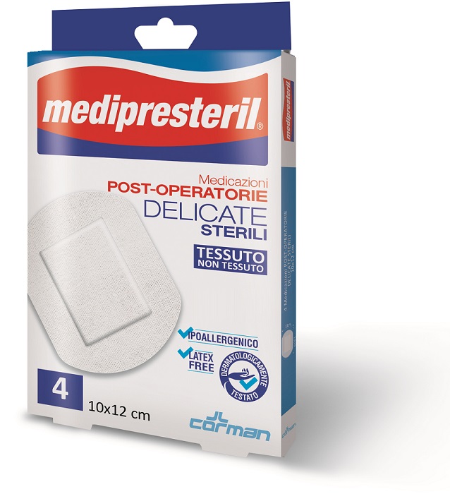 MEDIPRESTERIL MEDICAZIONI POST OPERATORIE DELICATE 10 X 12 4 PEZZI - Farma Nice