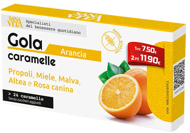 SANAVITA GOLA ARANCIA 24 COMPRESSE - Farma Nice