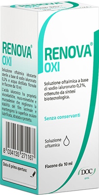 RENOVA OXI COLLIRIO SOLUZIONE OFTALMICA A BASE DI ACIDO IALURONICO 0,2% FLACONE DA 10 ML - Farma Nice