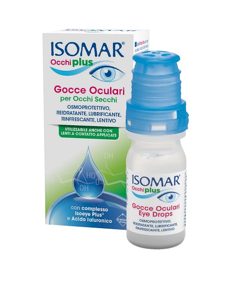 ISOMAR OCCHI PLUS GOCCE OCULARI PER OCCHI SECCHI ALL'ACIDO IALURONICO 0,25% 10 ML - Farma Nice