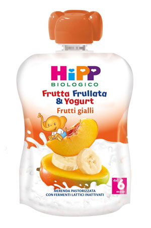 HIPP BIO FRUTTA FRULLATA YOGURT FRUTTI GIALLI 90 G - Farma Nice