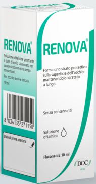 RENOVA COLLIRIO SOSTITUTO LACRIMALE A BASE DI ACIDO IALURONICO 0,4% FLACONE DA 10 ML SENZA CONSERVANTI - Farma Nice