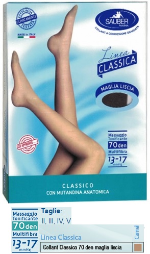 SAUBER CLASSICO COLLANT 70 DENARI MAGLIA LISCIA CAMEL 2 - Farma Nice