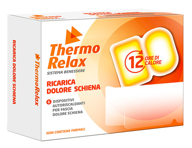 THERMORELAX RICARICA PER FASCIA DOLORE LOMBARE 6 DISPOSITIVI AUTORISCALDANTI - Farma Nice