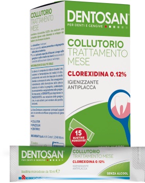 DENTOSAN COLLUTORIO MONODOSE TRATTAMENTO MENSILE 0,12% 15 BUSTINE DA 10 ML - Farma Nice