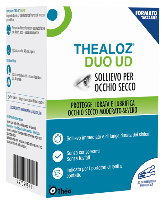 GOCCE OCULARI THEALOZ DUO UD 30 CONTENITORI MONODOSE 0,4 ML - Farma Nice
